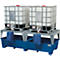 IBC-station ASECOS, staal, met 2 vulblokken en vorkheftruckschoenen, 1000 loopputinhoud, B 2680 x D 1300 x H 950 mm, gelakt of gegalvaniseerd