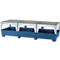 IBC-station ASECOS, staal, met 3 vulstandaarden en vorkheftruckschoenen, 1000 loopputinhoud, B 3280 x D 1300 x H 820 mm, geschilderd
