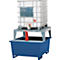 IBC-station ASECOS, staal, met rooster, vulblok en vorkheftruckschoenen, B 1350 x D 1650 x H 1180 mm, gelakt of gegalvaniseerd