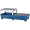 IBC-Station ASECOS, Stahl, mit Gitterrost, Abfüllblock u. Staplerschuhen, 1000 l Auffangvolumen, B 2680 x T 1300 x H 950 mm, lackiert
