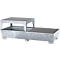 IBC-Station ASECOS, Stahl, mit Gitterrost, Abfüllblock u. Staplerschuhen, 1000 l Auffangvolumen, B 2680 x T 1300 x H 950 mm, verzinkt