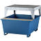IBC-Station ASECOS, Stahl, mit Gitterrost, Abfüllblock u. Staplerschuhen, B 1350 x T 1650 x H 1180 mm, lackiert
