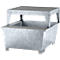 IBC-Station ASECOS, Stahl, mit Gitterrost, Abfüllblock u. Staplerschuhen, B 1350 x T 1650 x H 1180 mm, verzinkt