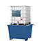 IBC-Station ASECOS, Stahl, mit Gitterrost u. Staplerschuhen, 1000 l Auffangvolumen, B 1350 x T 1300 x H 918 mm, lackiert o. verzinkt