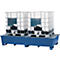 IBC-Station ASECOS, Stahl, mit Gitterrost u. Staplerschuhen, 1000 l Auffangvolumen, B 2680 x T 1300 x H 483 mm, lackiert o. verzinkt