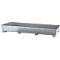 IBC-Station ASECOS, Stahl, mit Gitterrost u. Staplerschuhen, 1000 l Auffangvolumen, B 3280 x T 1300 x H 420 mm, verzinkt