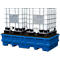 IBC station, volume 2000 l, tot 4000 kg, toegankelijk van onderen, met PE rooster, polyethyleen, blauw, B 2530 x D 1320 x H 610 mm