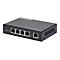 Schwarzer Intellinet 4-Port Gigabit Ultra PoE Extender vor weißem Hintergrund.