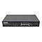 Schwarzer 8-Port Intellinet Gigabit PoE+ Web-Managed Switch mit 2 SFP-Ports vor weißem Hintergrund.
