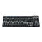 Schwarze Manhattan Tastatur mit Ziffernblock vor neutralem Hintergrund.