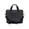 Schwarze Laptoptasche mit Tragegriffen und abnehmbarem Schultergurt vor weißem Hintergrund.