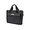 Schwarze Laptoptasche mit Tragegriffen und Manhattan-Logo auf der Fronttasche vor weißem Hintergrund.