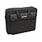 Schwarze Laptoptasche von Manhattan mit Tragegriffen und Reißverschluss vor weißem Hintergrund.