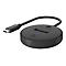Runder, schwarzer USB-Hub mit USB-C-Anschluss. Oben steht „ICY BOX“.