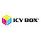 Logo von Icy Box mit einem Würfel in den Farben Gelb, Magenta und Cyan neben dem Schriftzug in Schwarz.