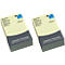Twee stapels gele plaknotities met blauwe en grijze accenten. Gedrukte tekst: "Sticky Notes" en "Organise your work!".