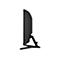 Moniteur noir de profil, avec pied. Les connexions latérales et l'arrière du boîtier sont visibles.