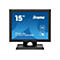 Schwarzer 15-Zoll iiyama ProLite Touchscreen Monitor vor neutralem Hintergrund.