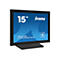 Moniteur à écran tactile noir affichant "15 pouces". L'écran indique "iiyama" et "ProLite T1532MSC-B1S".
