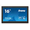 Schwarz gerahmter Touchscreen-Monitor mit der Aufschrift 16 Zoll und dem Logo "iiyama".