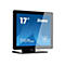 Schwarzer Touchscreen-Monitor mit der Aufschrift 17", ProLite T1721MSC, und iiyama Logo. Der Bildschirm zeigt blaue Grafiken und das PCAP-Logo.