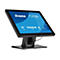 Schwarzer 17-Zoll Touchscreen-Monitor von iiyama ProLite vor weißem Hintergrund.