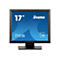 Ein 17 Zoll iiyama ProLite T1731SR-Monitor, der auf einem weißen Hintergrund steht. Auf dem Bildschirm sind die Größenangabe und das Firmenlogo zu sehen.