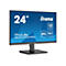 Schwarzer 24-Zoll iiyama Monitor mit IPS-Panel, 100 Hz und USB-Hub auf weißem Hintergrund.
