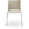 Chair with cream-colored seat and back, light metal frame. The backrest has a horizontal hole.