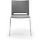 Grey chair with white legs. Backrest and seat are plastic, legs are metal.