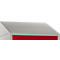 Detail of furniture: silver top, red body.