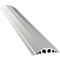 Gray cable duct rail, slightly angled from above, with recesses for cables.