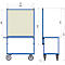 Infectiebeschermingsframe 5900 voor fetra-transportinrichtingen, stalen buis/PVC-folie, briljantblauw RAL 5007/transparant, L 910 x B 49 x H 1410 mm