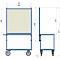 Infectiebeschermingsframe 5901 voor fetra-transportinrichtingen, stalen buis/PVC-folie, briljantblauw RAL 5007/transparant, L 1060 x B 49 x H 1410 mm