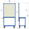 Infectiebeschermingsframe 5940 voor fetra-transportinrichtingen, stalen buis/PVC-folie, briljantblauw RAL 5007/transparant, L 916 x B 49 x H 1410 mm
