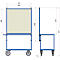 Infektionsschutzrahmen 5901 für fetra Transportgeräte, Stahlrohr/PVC-Folie, brillantblau RAL 5007/glasklar, L 1060 x B 49 x H 1410 mm