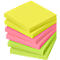 inFO Power Notes notes adhésives, 75 x 75 mm, 80 feuilles par bloc, 6 blocs, 3 couleurs