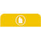 Informatiebord voor Rubbermaid configureerbaar recyclingstation, voor 57 liter containerunit, B 367 x H 203 x D 20 mm, kunststof, geel