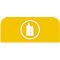 Informatiebord voor Rubbermaid configureerbaar recyclingstation, voor 87 liter containerunit, B 489 x H 203 x D 20 mm, kunststof, geel