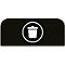 Information board for Rubbermaid configurable recycling station, for 57 liter container unit, W 367 x H 203 x D 20 mm, residual waste, black