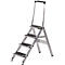 Inklapbare trap met beugel, aluminium, 4 treden