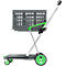 Inklapbare trolley CLAX®- met vouwkrat - 46 L - grijs/groen