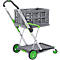 Inklapbare trolley CLAX®- met vouwkrat - 46 L - grijs/groen