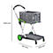 Inklapbare trolley CLAX®- met vouwkrat - 46 L - grijs/groen