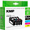 KMP multipack inktcartridges voor Epson 35XL, vier zwarte en gekleurde cartridges in een witte doos met groen bladpatroon.