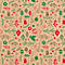 Inpakpapier Clairefontaine kerstversiering, 1 rol met L 50 m x B 700 mm, aan 1 zijde bedrukt, kraftpapier, bruinrood