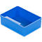 Blue plastic box with handle recess, rectangular.