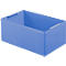 Blue plastic box with handles.