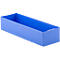 Blue plastic box. Rectangular, open, with vertical struts.
