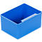 Blue rectangular plastic container with a recessed handle.